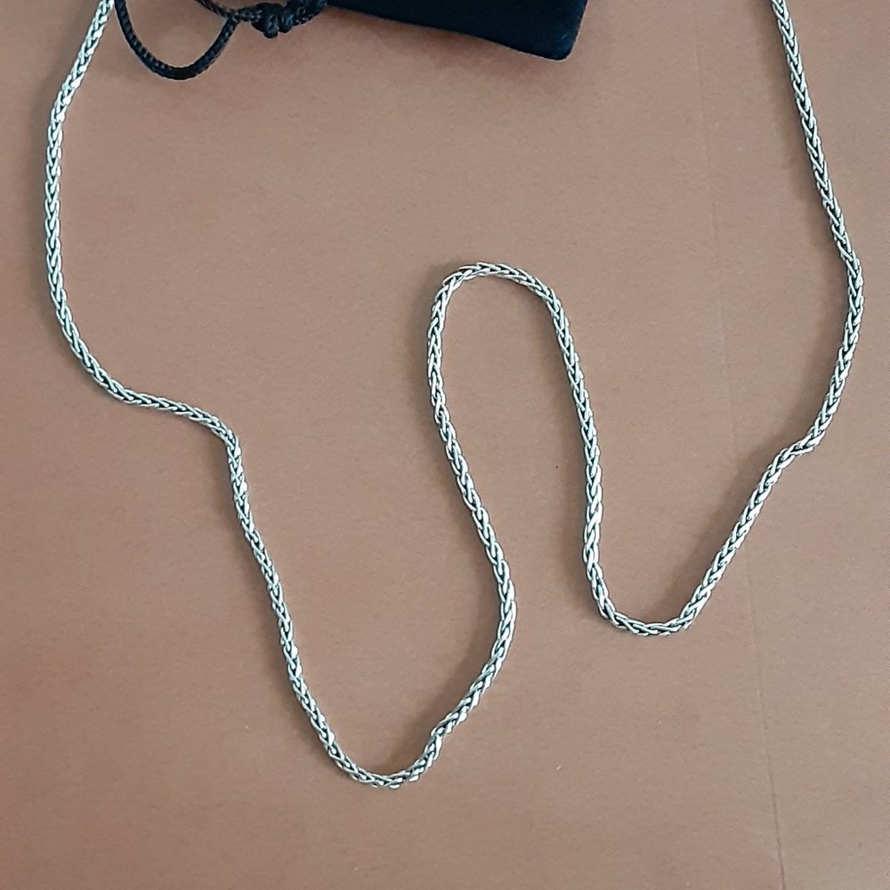 Artisan Crafted Sterling Silver 24" Tulang Naga Link Necklace